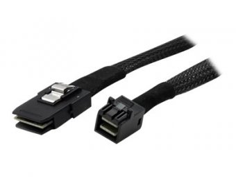 StarTech.com Câble Mini SAS interne de 1 m - Cordon SFF-8087 vers SFF-8643 - Mini SAS vers Mini SAS - Câble interne SAS - SAS 12Gbit/s - Mini SAS (SFF-8087) (P) pour Disque dur SAS Mini 4x (SFF-8643) (P) - 1 m - verrouillé, connecteur droite - noir - pour 