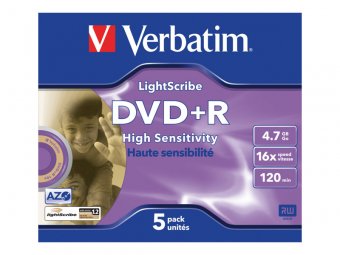 Verbatim LightScribe - 5 x DVD+R - 4.7 Go 16x - LightScribe - boîtier CD 