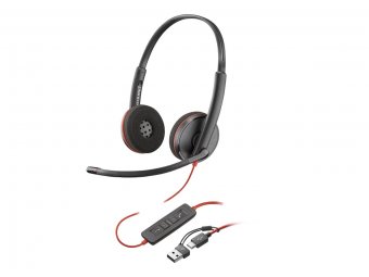 8X2J9A6 Poly Blackwire 3220 Stereo USB-C Black Headset 