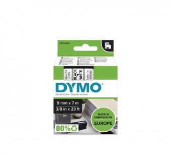 DYMO Ruban D1 - 9 mm noir sur blanc 