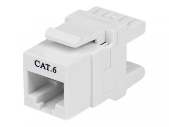 StarTech.com 180 Degree Cat 6 Keystone Jack - RJ45 Ethernet Cat6 Wall Jack White - 110 Type - Keystone Jack 180 Degree 110 UTP (C6KEY110SWH) - Jack avec fonction de correction keystone - CAT 6 - RJ-45 - blanc - pour P/N: WIRC6CMPBLU 