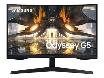 Samsung Odyssey G5 S27AG550EP - Écran LED - jeux - incurvé - 27" - 2560 x 1440 WQHD @ 165 Hz - VA - 300 cd/m² - 2500:1 - HDR10 - 1 ms - HDMI, DisplayPort - noir 