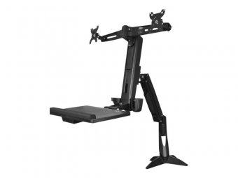 Sit Stand Dual Monitor Arm - Adjustable 