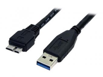 0.5m 1.5ft Black USB 3.0 Micro B Cable 
