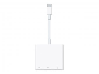 Apple - Adaptateur vidéo - 24 pin USB-C mâle pour USB, HDMI, USB-C (alimentation uniquement) femelle - prend en charge la 4K (3840 x 2160) 