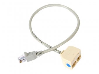 2-to-1 RJ45 Splitter Cable Adapter - F/M 