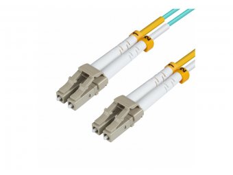 MicroConnect Câble en fibre optique, LC-LC, multimode, duplex, OM3 (bleu aqua) 2m 