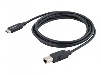 StarTech.com 2m 6ft USB C to USB B Cable - USB 2.0 - USB Type C Printer Cable M/M - USB 2.0 Type-C to Type-B Cable (USB2CB2M) - Câble USB - 24 pin USB-C (M) pour USB type B (M) - Thunderbolt 3 / USB 2.0 - 2 m - noir 