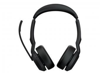 Jabra Evolve2 55 MS Stereo - Micro-casque - sur-oreille - Bluetooth - sans fil - Suppresseur de bruit actif - USB-A - noir - avec support de chargement - certifié Zoom, Cisco Webex Certified, Optimisé pour Microsoft Teams, Certifié Alcatel-Lucent, Certifi 