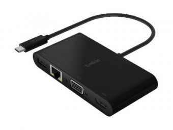 Belkin CONNECT multimédia et adaptateur de charge - USB-C - VGA,HDMI - GigE 