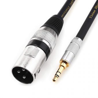 Tisino Câble 3,5 mm vers XLR - Prise Mini-Jack Déséquilibrée vers Adaptateur XLR Mâle - Cordon de Microphone - 2m 