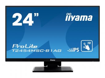 iiyama ProLite T2454MSC-B1AG - Écran LED - 23.8" - écran tactile - 1920 x 1080 Full HD (1080p) @ 60 Hz - IPS - 250 cd/m² - 1000:1 - 5 ms - HDMI, VGA - haut-parleurs - noir mat 