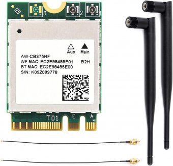 Carte Réseau sans Fil AW-CB375NF pour Jetson Xavier NX/Orin NX/Orin Nano Board etc. 2.4G / 5GHz 300Mbps / 867Mbps Dual-Band Wi-FI 5, RTL8822CE-CG Core, Bluetooth 5.0, Support BLE, M.2 A/E NGFF 