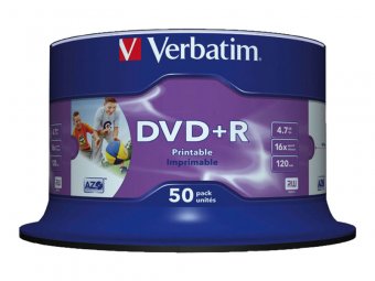 DVD+R/4.7GB 16xspd photo print 50pk -noyau intérieur imprimable, surface imprimable avec photo - Spindle 