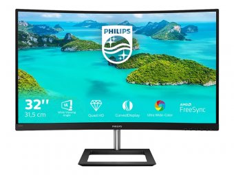 Philips E-line 325E1C - Écran LED - incurvé - 32" (31.5" visualisable) - 2560 x 1440 QHD @ 75 Hz - VA - 250 cd/m² - 3000:1 - 4 ms - HDMI, VGA, DisplayPort - noir texturé 