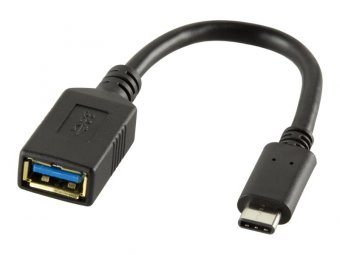 LogiLink USB 3.2 Gen1 Type-C adapter, C/M to USB-A/F, OTG, black, 0.15 m 