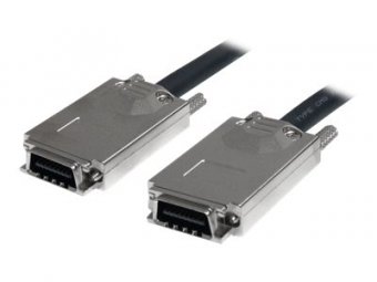 StarTech.com Câble Infiniband SFF-8470 de 2 m - Câble SAS externe SFF-8470 vers SFF-8470 - 2x (4x) Infiniband SAS SFF-8470 - 2 mètres - Câble externe SAS - Conformité TAA - SAS 6Gbit/s - 4 voies - 4 x InfiniBand (P) pour 4 x InfiniBand (P) - 2 m - vis mol 