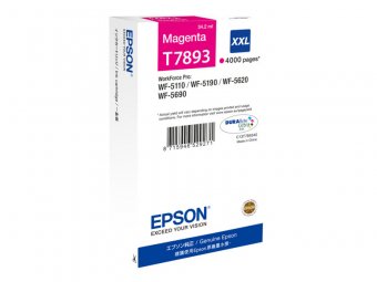 Epson T7893 - 34.2 ml - taille XXL - magenta - original - cartouche d'impression - pour WorkForce Pro WF-5110DW, WF-5190DW, WF-5190DW BAM, WF-5620DWF, WF-5690DWF, WF-5690DWF BAM 