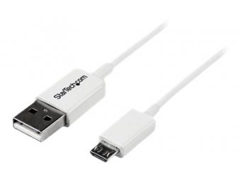 1m White Micro USB Cable - A to Micro B 