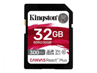 Kingston Canvas React Plus - Carte mémoire flash - 32 Go - Video Class V90 / UHS-II U3 / Class10 - SDXC UHS-II 