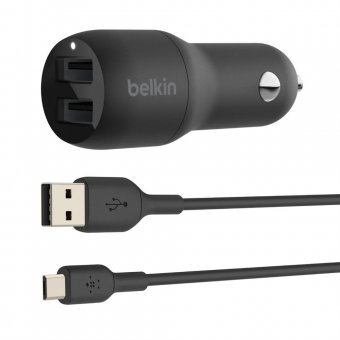 Belkin BOOST CHARGE Double chargeur adaptateur d'alimentation pour voiture - USB - 24 Watt 