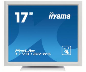 iiyama ProLite T1731SR-W5 - Écran LED - 17" - écran tactile - 1280 x 1024 @ 75 Hz - TN - 250 cd/m² - 1000:1 - 5 ms - HDMI, VGA, DisplayPort - haut-parleurs - blanc 