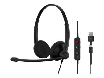 EPOS IMPACT 100 Series - Micro-casque - sur-oreille - filaire - USB-A, USB-C - noir - Certifié pour Microsoft Teams 
