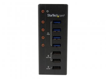 StarTech.com Hub USB 3.0 Alimenté de 4 ports avec Station de Recharge de 3 ports USB (2 x 1A, 1 x 2A) - Boîtier en Métal à Fixation Murale - Concentrateur (hub) - 4 x SuperSpeed USB 3.0 - de bureau - pour P/N: PEXUSB3S3GE, SVA12M5NA, USB312SAT3CB, USB315C 