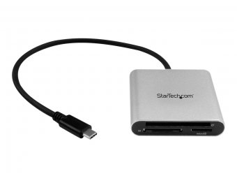 StarTech.com Lecteur et enregistreur multicartes USB 3.0 avec USB-C pour cartes mémoire SD, microSD et CompactFlash - Câble USB-C intégré - Lecteur de carte (CF I, CF II, MMC, SD, microSD, SDHC, microSDHC, SDXC, microSDXC) - USB 3.0 