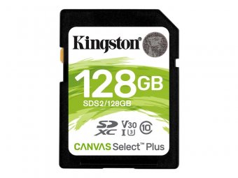 Kingston Canvas Select Plus - Carte mémoire flash - 128 Go - Video Class V30 / UHS-I U3 / Class10 - SDXC UHS-I 