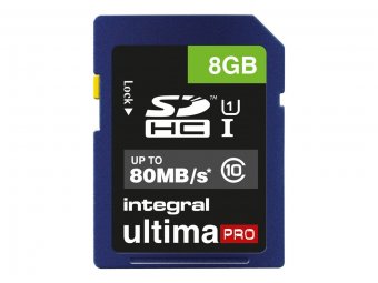 INSDH8G10-80U1 	Integral UltimaPro - carte mémoire flash - 8 Go - SDHC UHS-I 