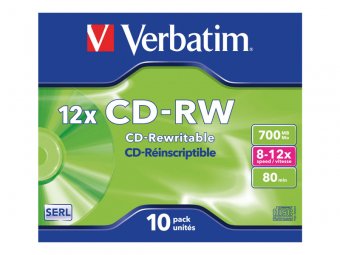 Verbatim datalifeplus - 10 x cd-rw 700 mo ( 80 min ) 4x - 10x - boîtier cd - support de stockage 