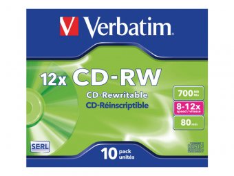 CD-RW/700MB 80Min 12x HiSpeed JC 10pk 