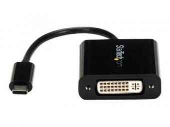 StarTech.com USB C to DVI Adapter - Black - 1920x1200 - USB Type C Video Converter for Your DVI D Display / Monitor / Projector (CDP2DVI) - Adaptateur vidéo / USB - 24 pin USB-C (M) pour DVI-I (F) - Thunderbolt 3 - support 1920 x 1200 (WUXGA) - noir - pou 