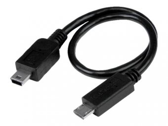 8in Micro USB to Mini USB OTG Cable M/M 