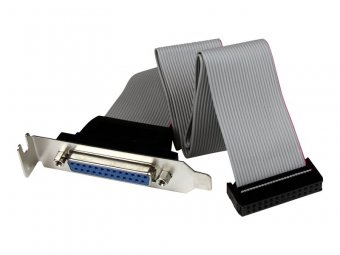 StarTech.com Cable adaptateur de carte mere a faible encombrement avec port parallele, 40 cm, avec support - DB25 (F) vers IDC26 - Panneau parallèle - DB-25 (F) pour IDC 26 broches (F) - 40.64 cm - gris 