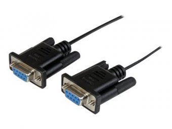 1m Black DB9 RS232 Null Modem Cable F/F 