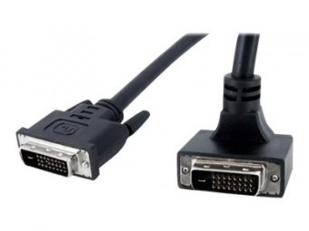 StarTech.com 6 ft 90 Degree Down Angled Dual Link DVI-D Monitor Cable M/M - Male to Male 25 pin DVI-D Video Cable Black 6 Feet - 2560x1600 (DVIDDMMBA6) - Câble DVI - liaison double - DVI-D (M) pour DVI-D (M) - 1.8 m - connecteur à 90°, moulé - noir - pour 