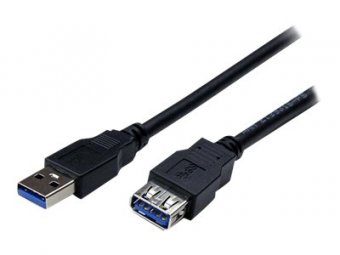 2m Black USB 3.0 Extension Cable M/F 