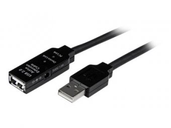 StarTech.com Câble Répéteur USB 15 m - Rallonge USB Actif - Câble d'Extension USB -  1x USB A Mâle - 1x USB A Femelle - Rallonge de câble USB - USB (F) pour USB (M) - USB 2.0 - 15 m - actif - noir - pour P/N: SVA5H2NEUA, UUSBOTG 