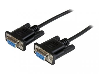 2m Black DB9 RS232 Null Modem Cable F/F 