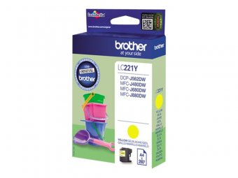 Brother LC221Y - Jaune - original - cartouche d'encre - pour Brother DCP-J562DW, MFC-J480DW, MFC-J680DW, MFC-J880DW 