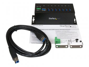 7 Port Industrial USB 3.0 Hub - Metal 