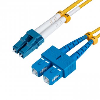 MicroConnect Optical Fibre Cable, LC-SC, Singlemode, Duplex, OS2 (Yellow), 3m 