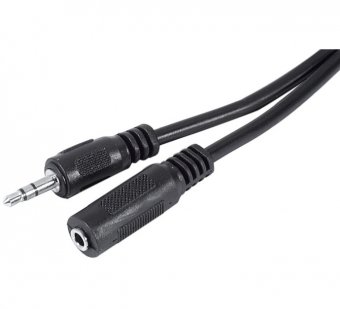 Rallonge stéréo Jack 3.5 mm noire - 10 m 