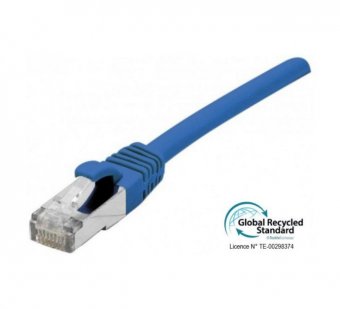 Cordon RJ45 certifié GRS CAT 6 F/UTP snagless bleu - 1 m - disponible 24 / 48h 