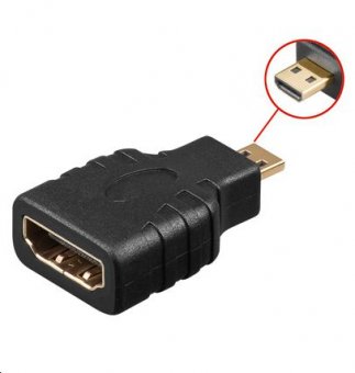 MicroConnect HDMI, 19 pin, Male - Micro HDMI, 19 pin, Female Adapter 