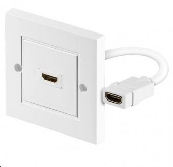 MicroConnect HDMI wall soccket, 1 port, white, 1080P, 3D. HDCP, High speed 