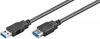 MicroConnect USB 3.0, A-A, 1m, M-F, Black 