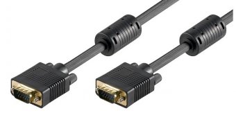 Cordon SVGA HD15M/HD15M Avec Ferrites - 1,80 M 